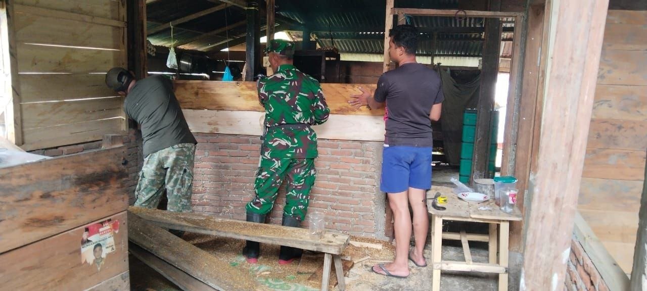 Pendampingan Rehabilitasi RTLH TMMD Ke-129 Sentuh Rumah di Desa Pattukku