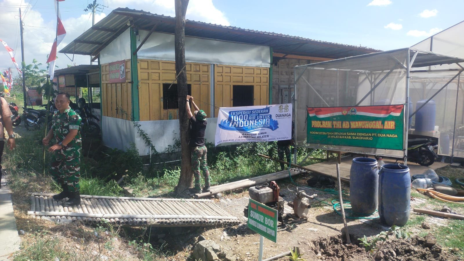 Desa Parangjoro Kebagian Sumur Bor dari Program TNI AD Manunggal Air Kodim 0726/Sukoharjo