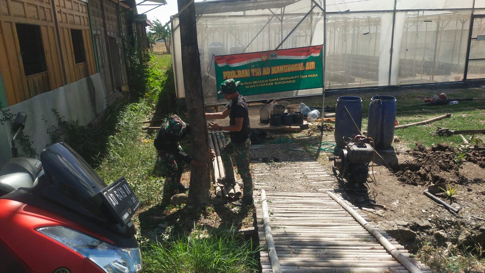 Kodim 0726/Sukoharjo Lakukan Pembangunan Sumur Bor Bersama Warga Parangjoro