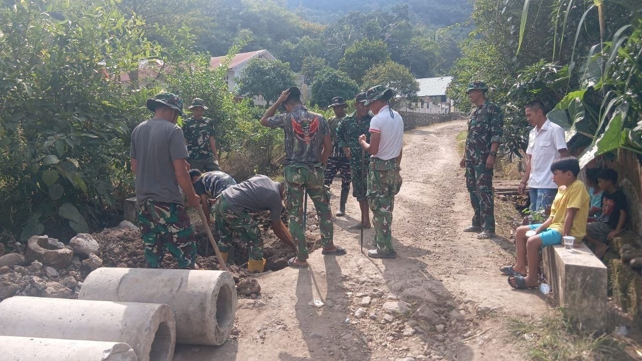 Perbaikan Dekker Titik 3 di Desa Erecinnong Jadi Sasaran TMMD Ke-129