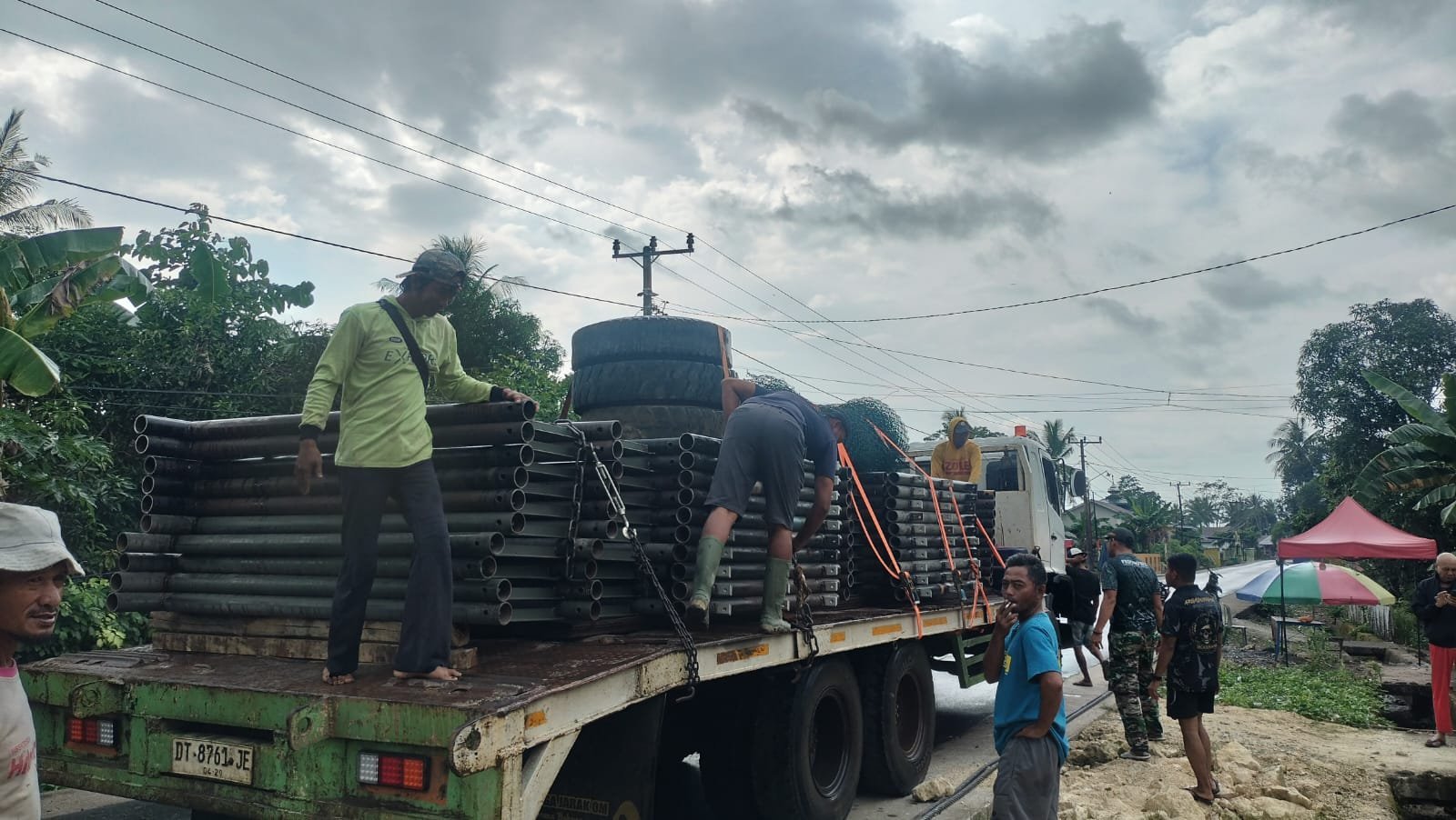 Material Jembatan Gantung untuk Dusun Pattuku dan Lemo Tiba, Progres TMMD Ke-129 Terjaga