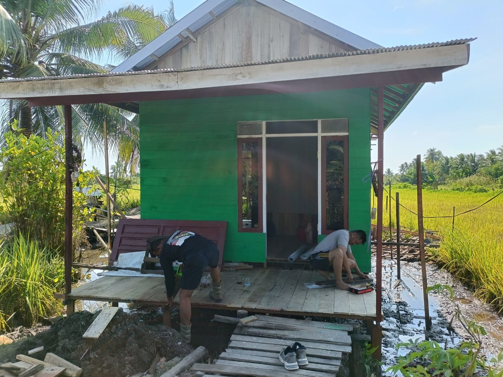 Pengecatan Jadi Tahap Akhir, RTLH TMMD di Barito Kuala Hampir Rampung